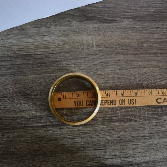 Vtg Thick Bone and Brass Bangle - Picture 5 of 7